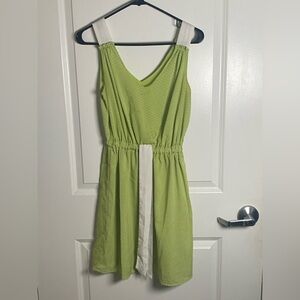 Forever 21 Pastel Green Sleeveless V-Neck Mini Dress with Cream Accent